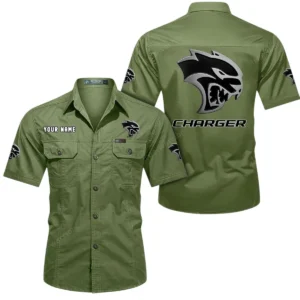 Dodge Charger Short Sleeved Shirt, All Over Print Button Shirt CAR444052625796 - Fruit Green
