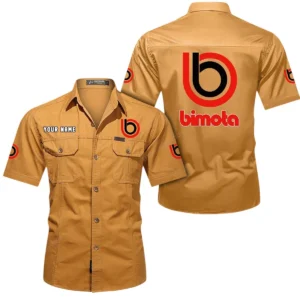 Bimota Motorcycles Short Sleeved Shirt, All Over Print Button Shirt CAR444052625799 - Turmeric