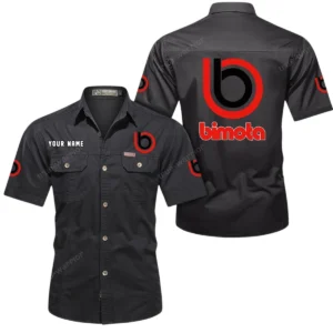 Bimota Motorcycles Short Sleeved Shirt, All Over Print Button Shirt CAR444052625799 - Black