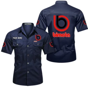 Bimota Motorcycles Short Sleeved Shirt, All Over Print Button Shirt CAR444052625799 - Dark Blue