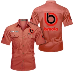Bimota Motorcycles Short Sleeved Shirt, All Over Print Button Shirt CAR444052625799 - Red