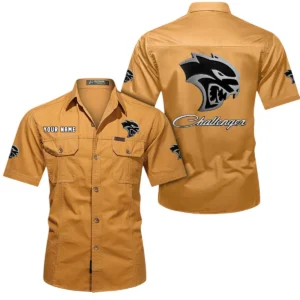 Dodge Challenger Short Sleeved Shirt, All Over Print Button Shirt CAR444052625803 - Turmeric
