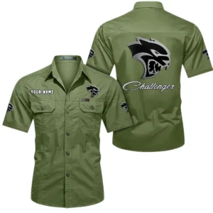 Dodge Challenger Short Sleeved Shirt, All Over Print Button Shirt CAR444052625803 - Fruit Green