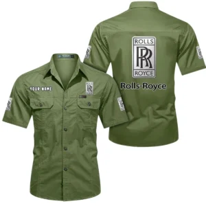Rolls Royce Short Sleeved Shirt, All Over Print Button Shirt CAR444052625804 - Fruit Green