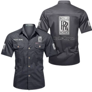 Rolls Royce Short Sleeved Shirt, All Over Print Button Shirt CAR444052625804 - Gray