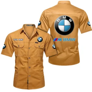 BMW M Car Short Sleeved Shirt, All Over Print Button Shirt CAR444052625820 - Turmeric