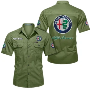 Alfa Romeo Short Sleeved Shirt, All Over Print Button Shirt CAR444052625827 - Fruit Green