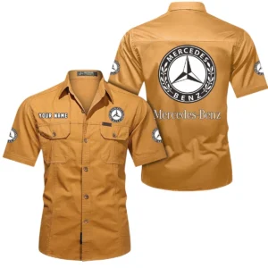 Mercedes Benz Short Sleeved Shirt, All Over Print Button Shirt CAR444052625846 - Turmeric