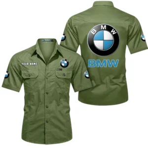 BMW Car Short Sleeved Shirt, All Over Print Button Shirt CAR444052625848 - Fruit Green