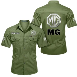 MG Car Short Sleeved Shirt, All Over Print Button Shirt CAR444052625851 - Fruit Green