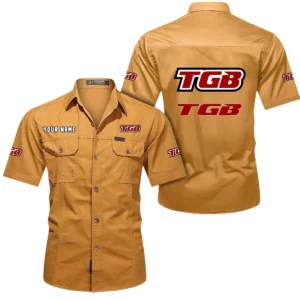 TGB Motorcyles Short Sleeved Shirt, All Over Print Button Shirt CAR444052625857 - Turmeric