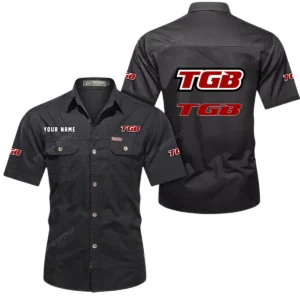TGB Motorcyles Short Sleeved Shirt, All Over Print Button Shirt CAR444052625857 - Black