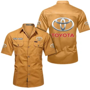 Toyota Short Sleeved Shirt, All Over Print Button Shirt CAR444052625870 - Turmeric