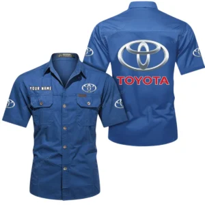 Toyota Short Sleeved Shirt, All Over Print Button Shirt CAR444052625870 - Cowboy Blue