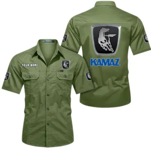 Kamaz Short Sleeved Shirt, All Over Print Button Shirt CAR444052625875 - Fruit Green