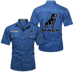 Mack Short Sleeved Shirt, All Over Print Button Shirt CAR444052625877 - Cowboy Blue