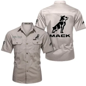 Mack Short Sleeved Shirt, All Over Print Button Shirt CAR444052625877 - Beige