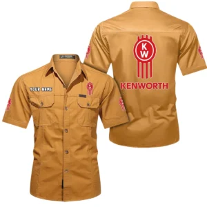 Kenworth Short Sleeved Shirt, All Over Print Button Shirt CAR444052625879 - Turmeric