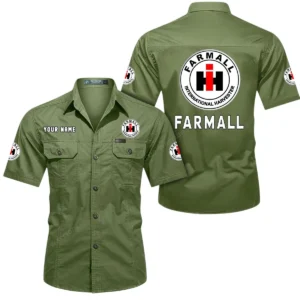 Farmall Short Sleeved Shirt, All Over Print Button Shirt CAR444052625880 - Fruit Green