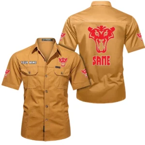 Same Short Sleeved Shirt, All Over Print Button Shirt CAR444052625882 - Turmeric