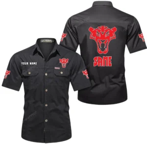Same Short Sleeved Shirt, All Over Print Button Shirt CAR444052625882 - Black
