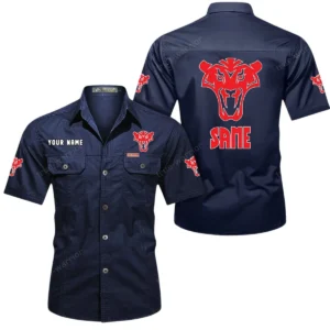 Same Short Sleeved Shirt, All Over Print Button Shirt CAR444052625882 - Dark Blue