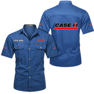 Case IH Short Sleeved Shirt, All Over Print Button Shirt CAR444052625885 - Cowboy Blue