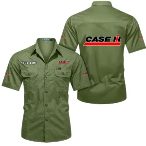 Case IH Short Sleeved Shirt, All Over Print Button Shirt CAR444052625885 - Fruit Green