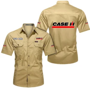 Case IH Short Sleeved Shirt, All Over Print Button Shirt CAR444052625885 - Khaki