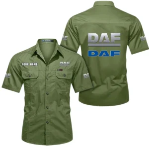 DAF Trucks Short Sleeved Shirt, All Over Print Button Shirt CAR444052625886 - Fruit Green