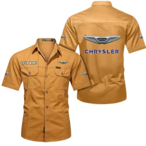 Chrysler Short Sleeved Shirt, All Over Print Button Shirt CAR444052625887 - Turmeric