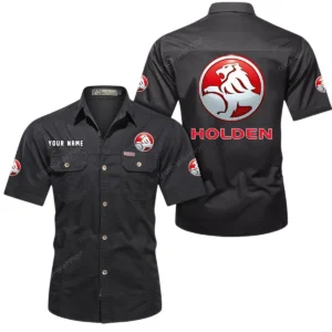 Holden Short Sleeved Shirt, All Over Print Button Shirt CAR444052625888 - Black