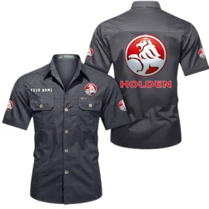 Holden Short Sleeved Shirt, All Over Print Button Shirt CAR444052625888 - Gray