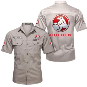 Holden Short Sleeved Shirt, All Over Print Button Shirt CAR444052625888 - Beige