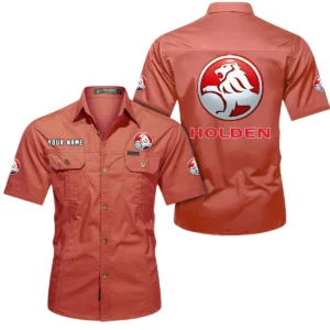 Holden Short Sleeved Shirt, All Over Print Button Shirt CAR444052625888 - Red