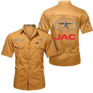 JAC Truck Short Sleeved Shirt, All Over Print Button Shirt CAR444052625889 - Turmeric