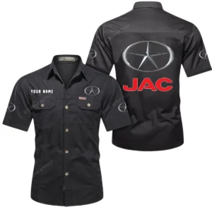 JAC Truck Short Sleeved Shirt, All Over Print Button Shirt CAR444052625889 - Black