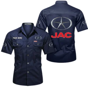 JAC Truck Short Sleeved Shirt, All Over Print Button Shirt CAR444052625889 - Dark Blue