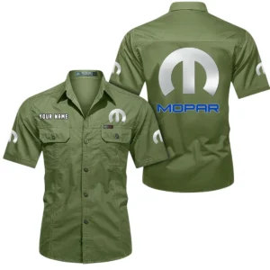 Mopar Short Sleeved Shirt, All Over Print Button Shirt CAR444052625891 - Fruit Green