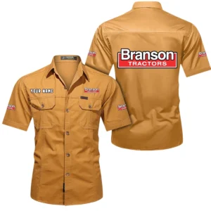 Branson Short Sleeved Shirt, All Over Print Button Shirt CAR444052625892 - Turmeric