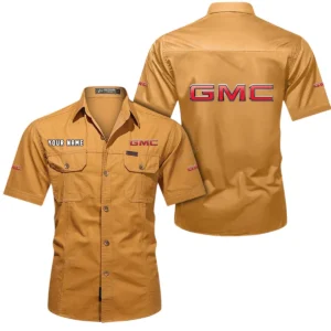 GMC Car Short Sleeved Shirt, All Over Print Button Shirt CAR444052625897 - Turmeric