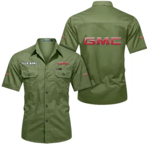 GMC Car Short Sleeved Shirt, All Over Print Button Shirt CAR444052625897 - Fruit Green