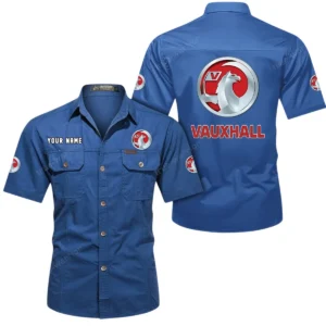Vauxhall Short Sleeved Shirt, All Over Print Button Shirt CAR444052625930 - Cowboy Blue