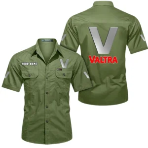 Valtra Short Sleeved Shirt, All Over Print Button Shirt CAR444052625951 - Fruit Green