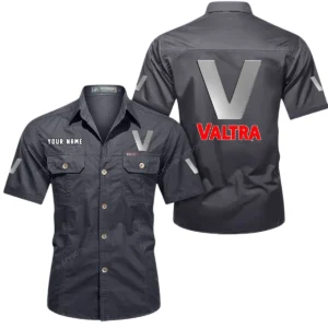 Valtra Short Sleeved Shirt, All Over Print Button Shirt CAR444052625951 - Gray