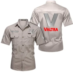 Valtra Short Sleeved Shirt, All Over Print Button Shirt CAR444052625951 - Beige