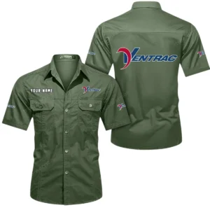 Ventrac Short Sleeved Shirt, All Over Print Button Shirt CAR444052625965 - Army Green