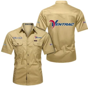 Ventrac Short Sleeved Shirt, All Over Print Button Shirt CAR444052625965 - Khaki