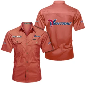 Ventrac Short Sleeved Shirt, All Over Print Button Shirt CAR444052625965 - Red