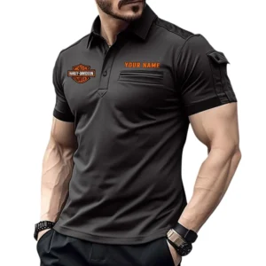Harley Davidson Pocket Polo Shirt, All Over Print Shirt For Harley Davidson Fan CAR445060325006 - Black